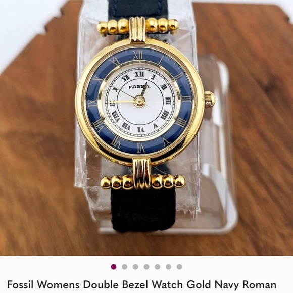 Fossil Gold and Blue Women's Watch - Picture 1 of 5